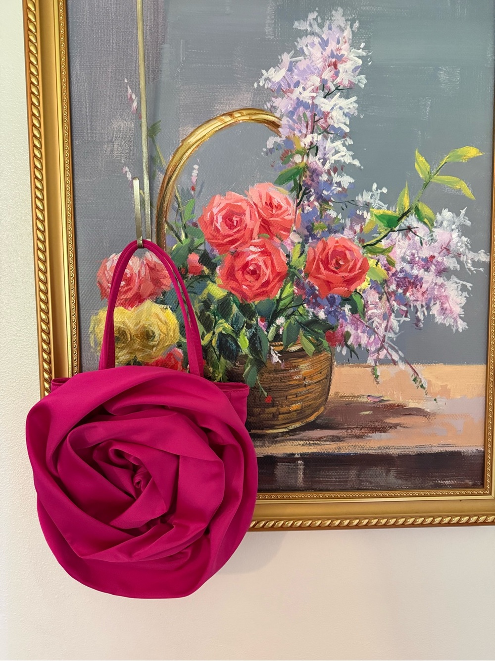 Women's Rose-Shaped Shoulder Bag in Fuchsia
